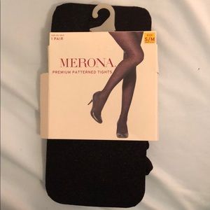 Merona black patterned tights